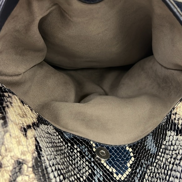 Vince Camuto EMELY Snakeskin Embossed Pebbled Leather Tote Handbag - Picture 9 of 12